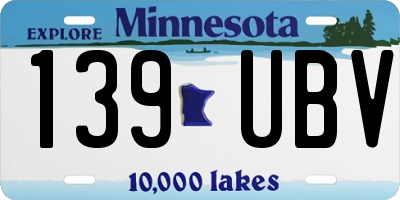 MN license plate 139UBV
