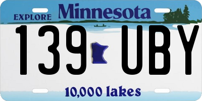 MN license plate 139UBY