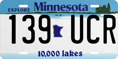 MN license plate 139UCR