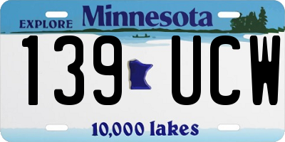 MN license plate 139UCW