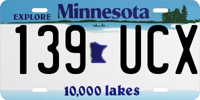 MN license plate 139UCX