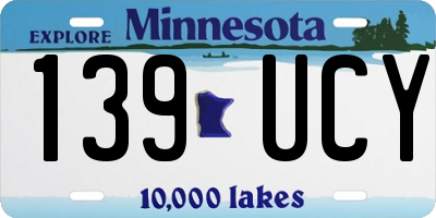 MN license plate 139UCY