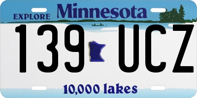 MN license plate 139UCZ