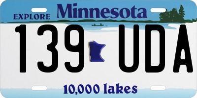 MN license plate 139UDA
