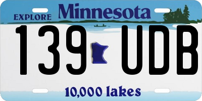 MN license plate 139UDB