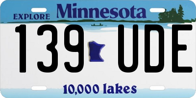 MN license plate 139UDE