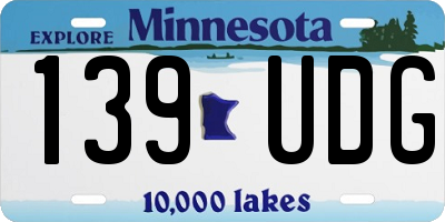 MN license plate 139UDG