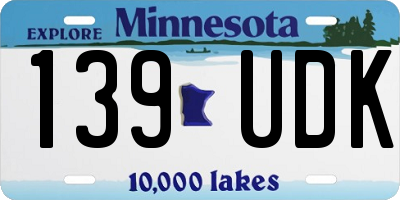 MN license plate 139UDK