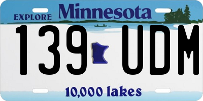MN license plate 139UDM