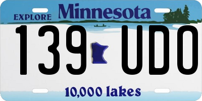 MN license plate 139UDO