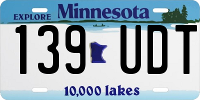 MN license plate 139UDT