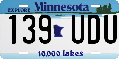 MN license plate 139UDU