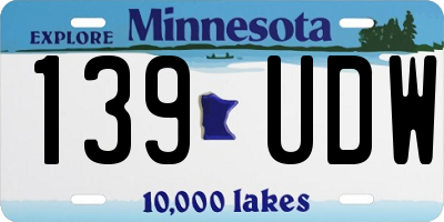 MN license plate 139UDW