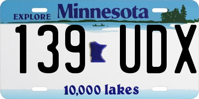 MN license plate 139UDX