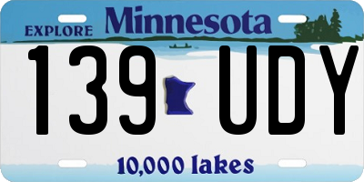 MN license plate 139UDY