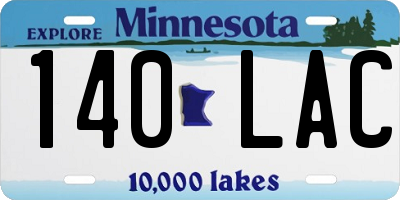 MN license plate 140LAC