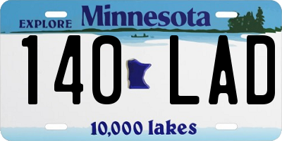 MN license plate 140LAD