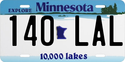 MN license plate 140LAL