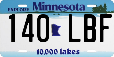 MN license plate 140LBF