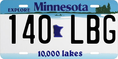 MN license plate 140LBG