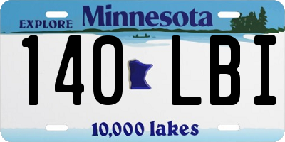 MN license plate 140LBI