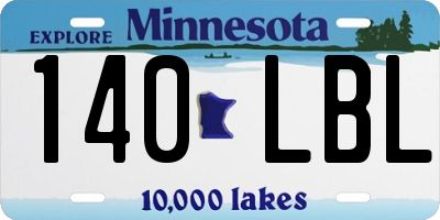 MN license plate 140LBL