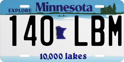 MN license plate 140LBM