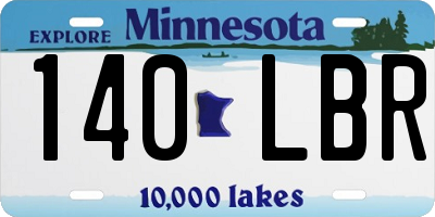 MN license plate 140LBR