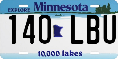 MN license plate 140LBU