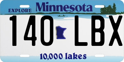 MN license plate 140LBX