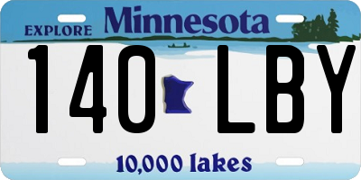 MN license plate 140LBY