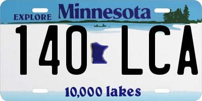 MN license plate 140LCA