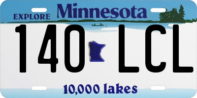 MN license plate 140LCL