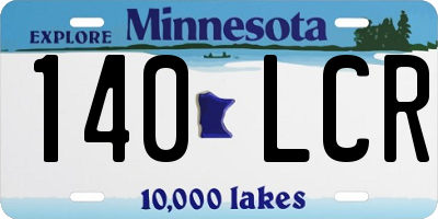 MN license plate 140LCR