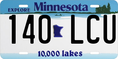 MN license plate 140LCU