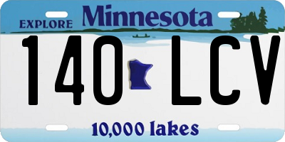 MN license plate 140LCV