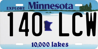 MN license plate 140LCW