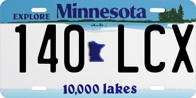MN license plate 140LCX
