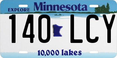 MN license plate 140LCY