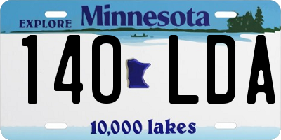 MN license plate 140LDA