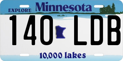 MN license plate 140LDB