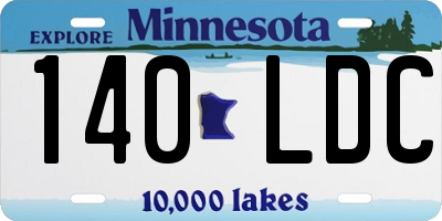 MN license plate 140LDC