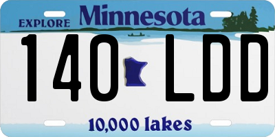 MN license plate 140LDD
