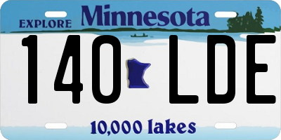MN license plate 140LDE