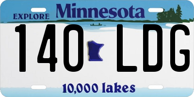 MN license plate 140LDG