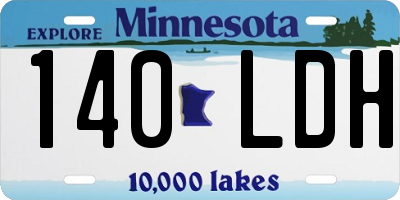 MN license plate 140LDH