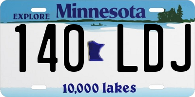 MN license plate 140LDJ