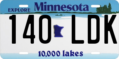 MN license plate 140LDK