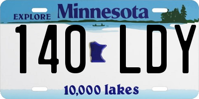 MN license plate 140LDY