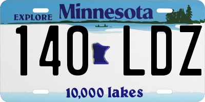 MN license plate 140LDZ